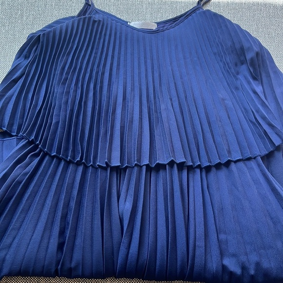 ⚓️ Vintage Navy Pleated Flowy Mini Dress, Circa 2007 , Size: S - Picture 11 of 17